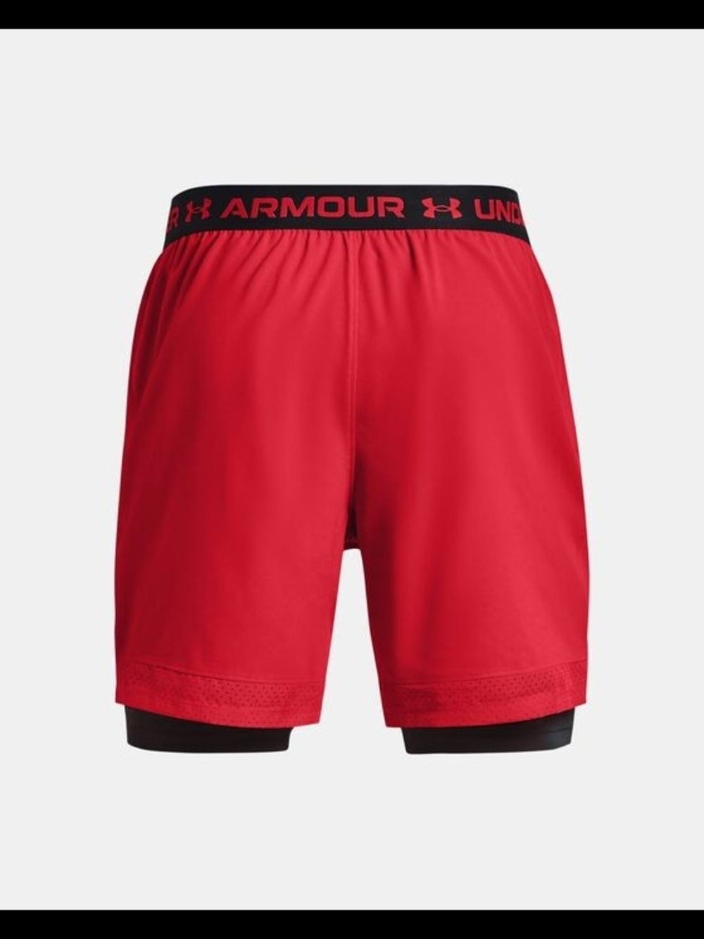 Under Armour Men’s Red Athletic 2-in-1 Training Shorts with Black Liner Size XL